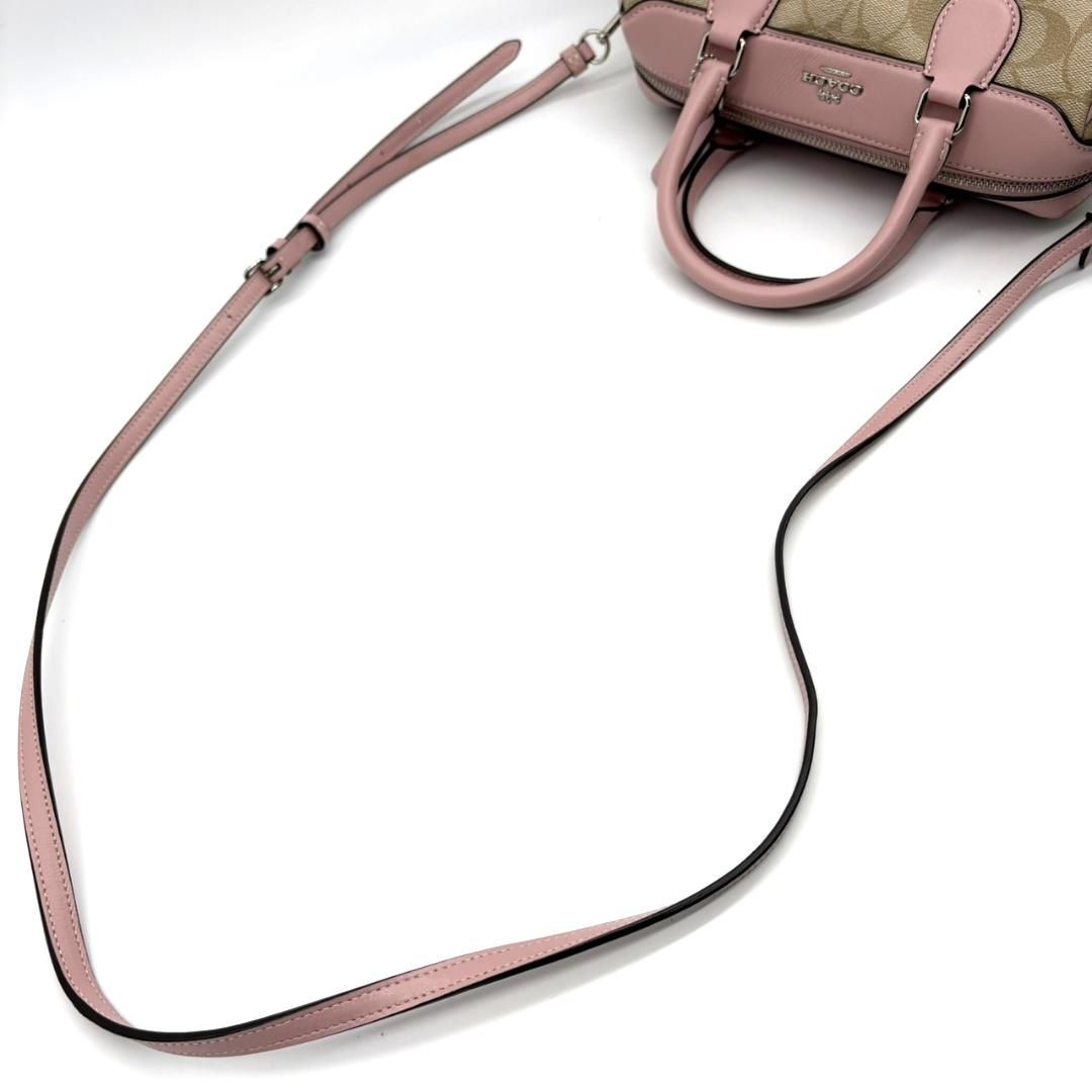 COACH コーチ シグネチャー PVC×レザー 2WAYミニボストンバッグ