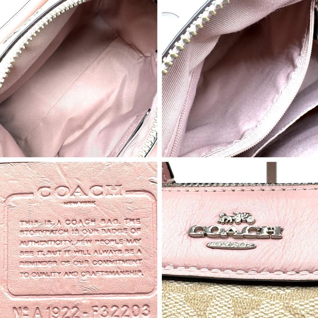 COACH コーチ シグネチャー PVC×レザー 2WAYミニボストンバッグ