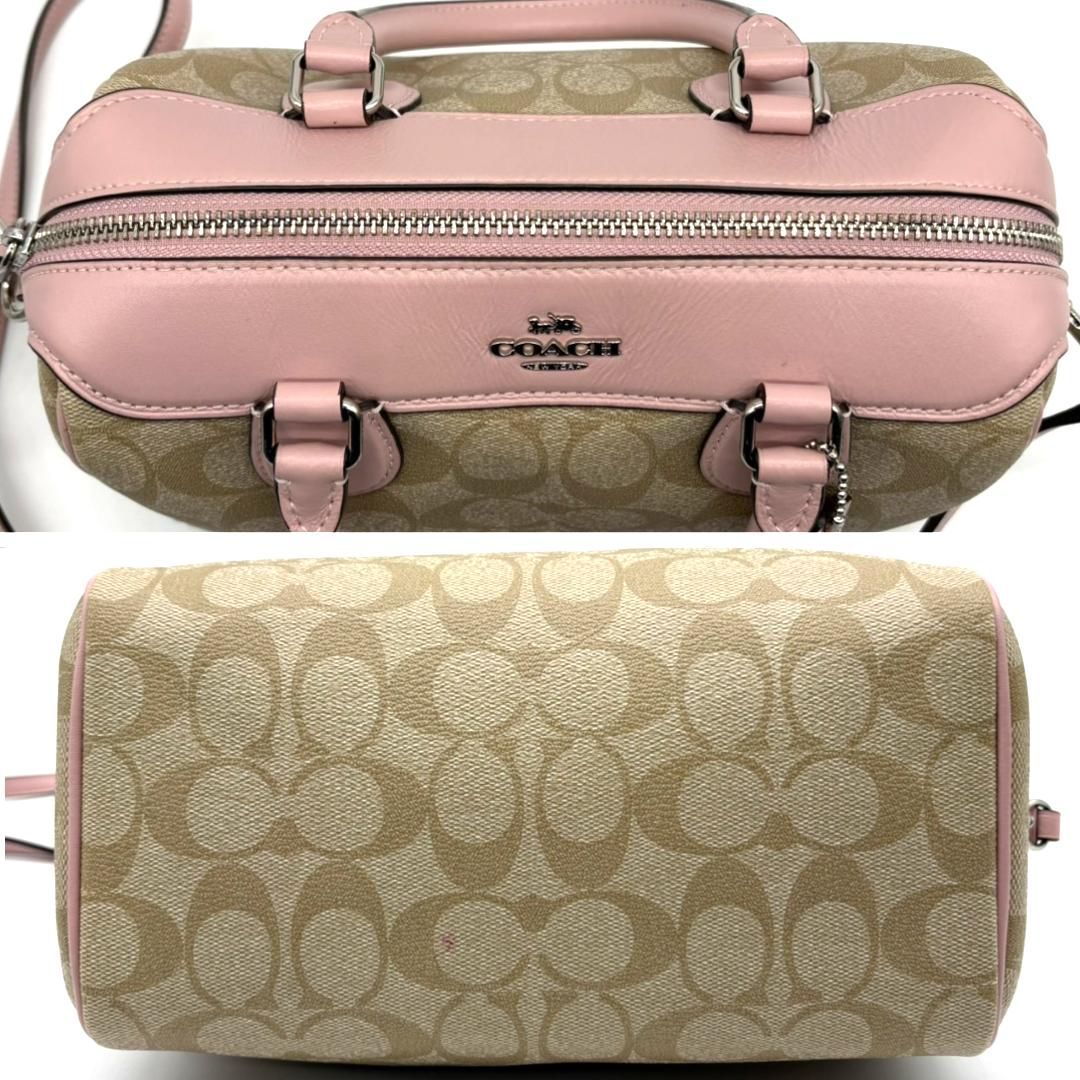 COACH コーチ シグネチャー PVC×レザー 2WAYミニボストンバッグ