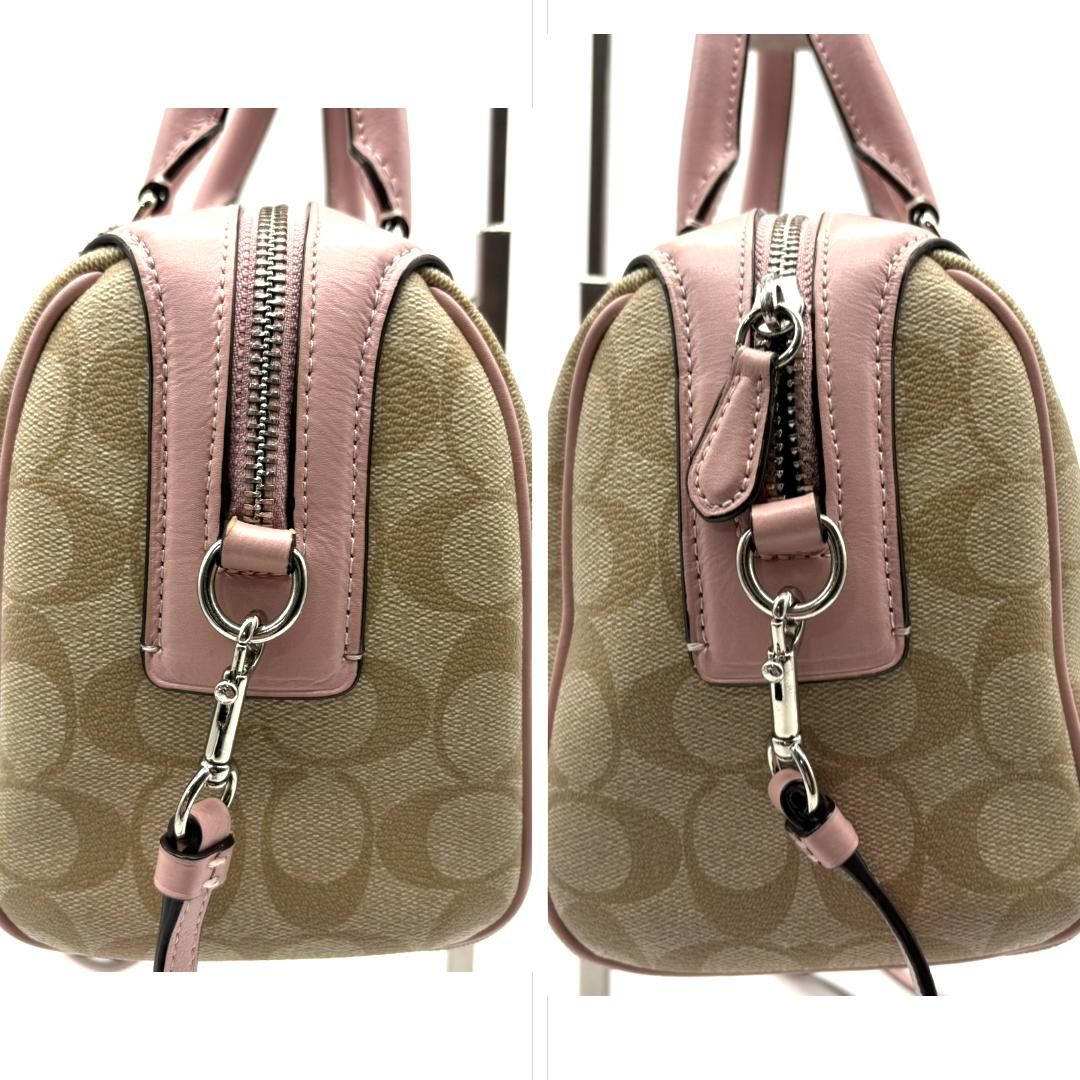 COACH コーチ シグネチャー PVC×レザー 2WAYミニボストンバッグ