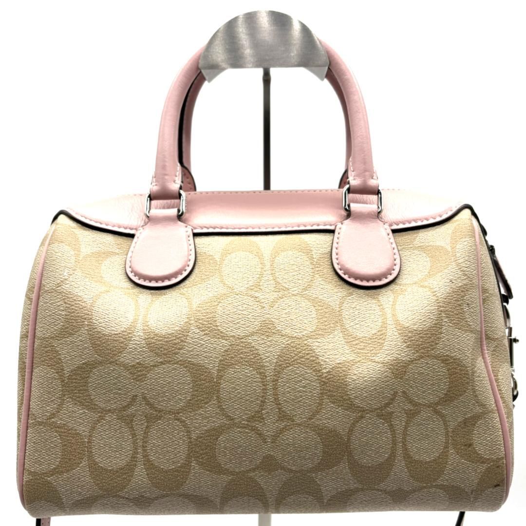 COACH コーチ シグネチャー PVC×レザー 2WAYミニボストンバッグ