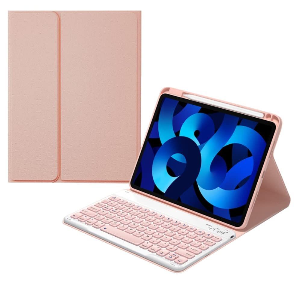 Spherical recessed pencil storage for easy typing iPad case 10.2 keyboard 10.5 with keyboard, iPad Pro 10.5 cover, iPadAir3, detachable iPad7 magnet, Bluetooth, iPad8 keyboard, iPad9 (pink)