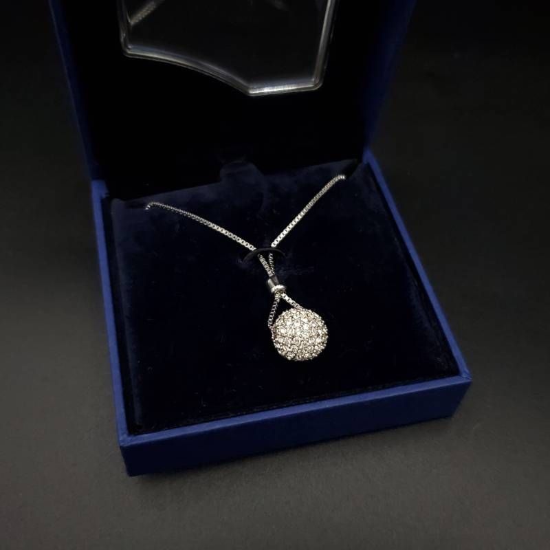 美品 SWAROVSKI スワロフスキー ネックレス ペンダント パヴェ ミラー 