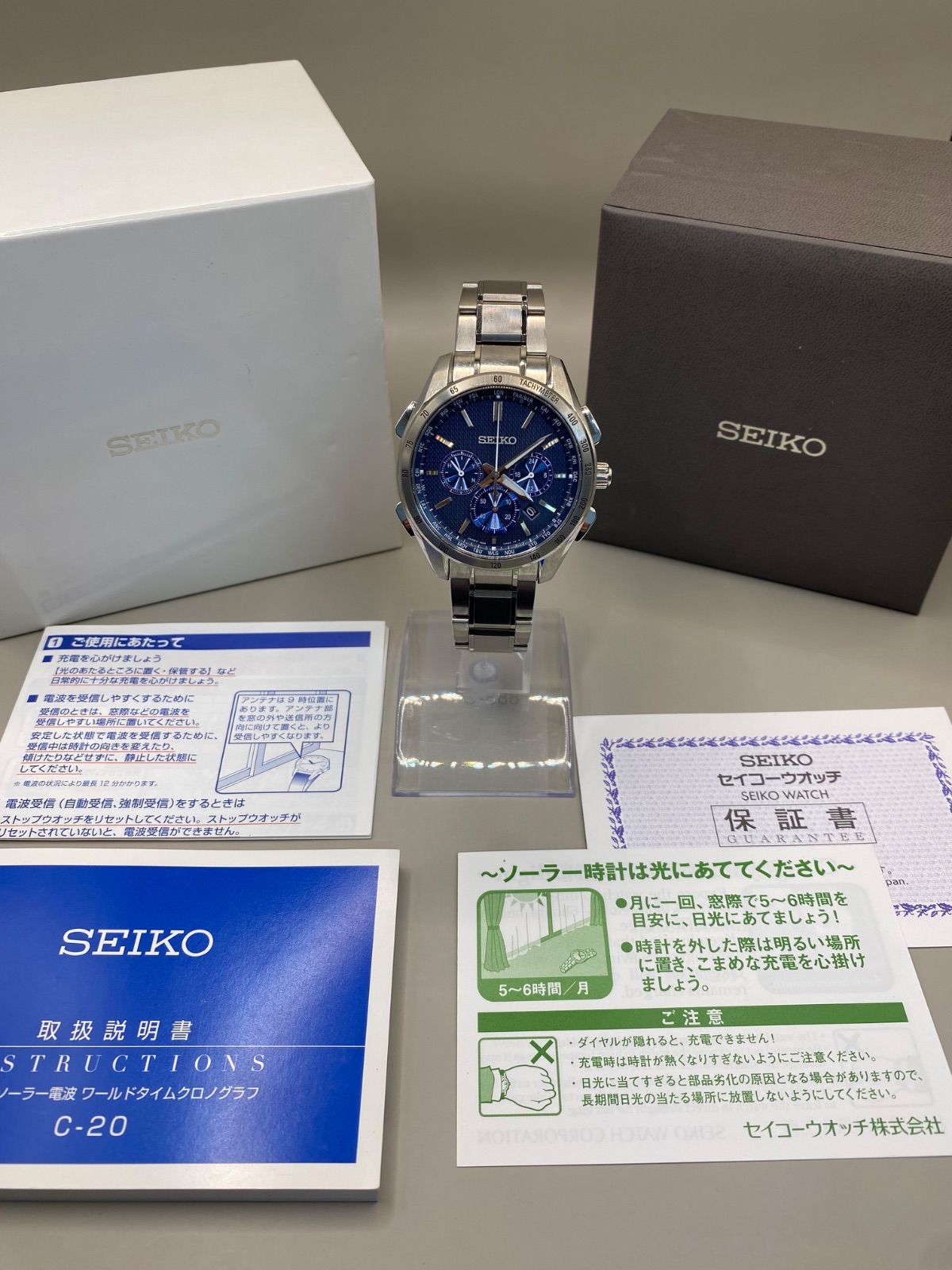 美品] SEIKO BRIGHTZ セイコ ブライツ メンズ ブルー 電波ソーラー