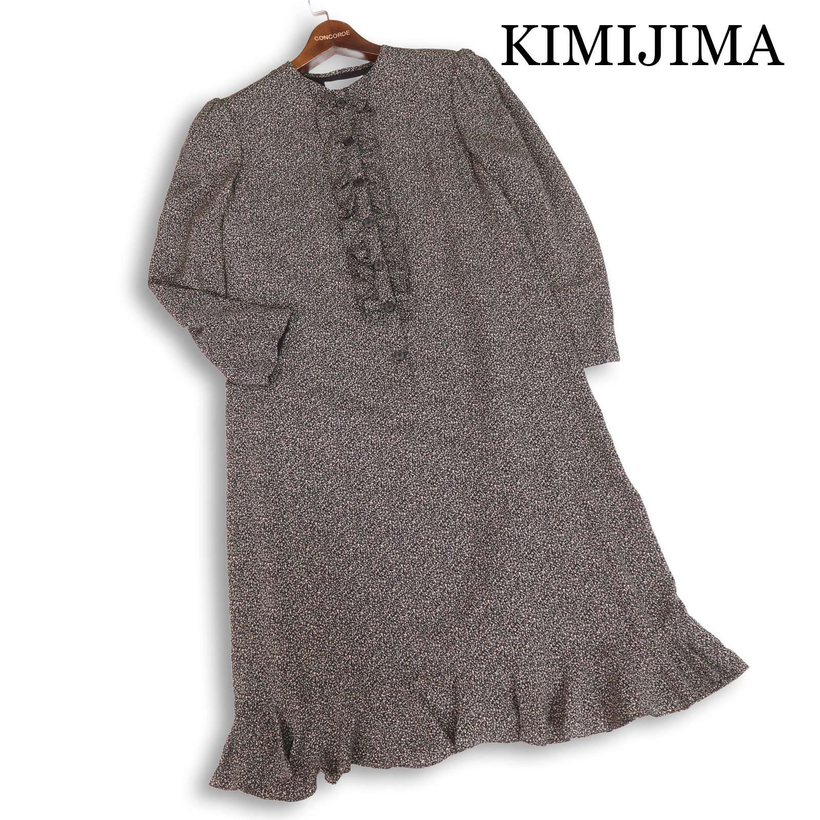 USED キミジマ KIMIJIMA ブティック♪昭和レトロ 透け感 花柄 