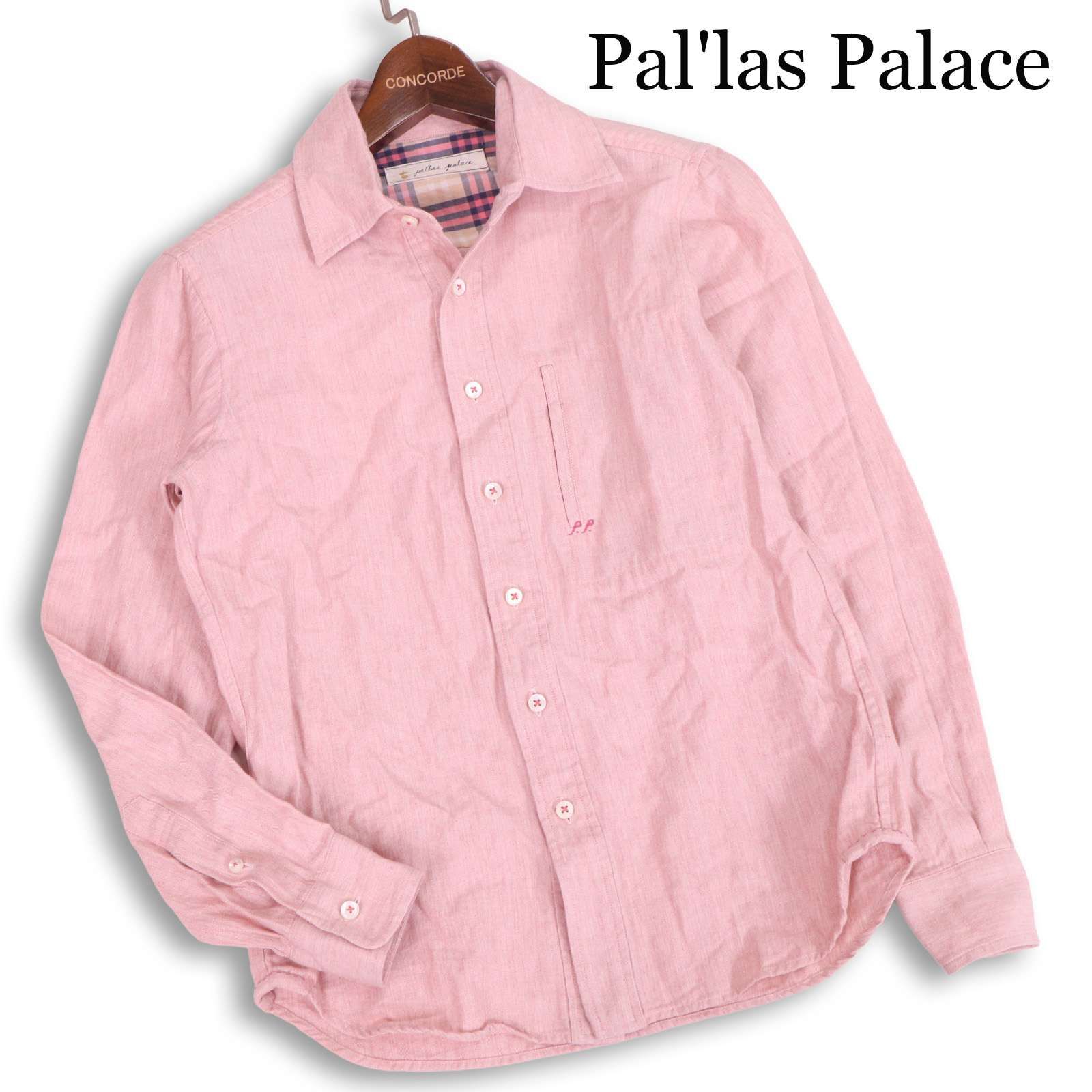 Pal'las Palace パラスパレス 春夏☆ 麻 リネン混 長袖 刺繍 シャツ Sz