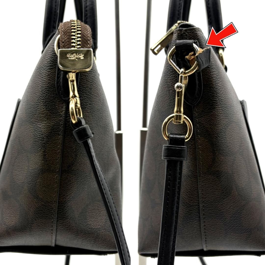 COACH コーチ シグネチャー PVC レザー 2WAYショルダーバッグ トート 