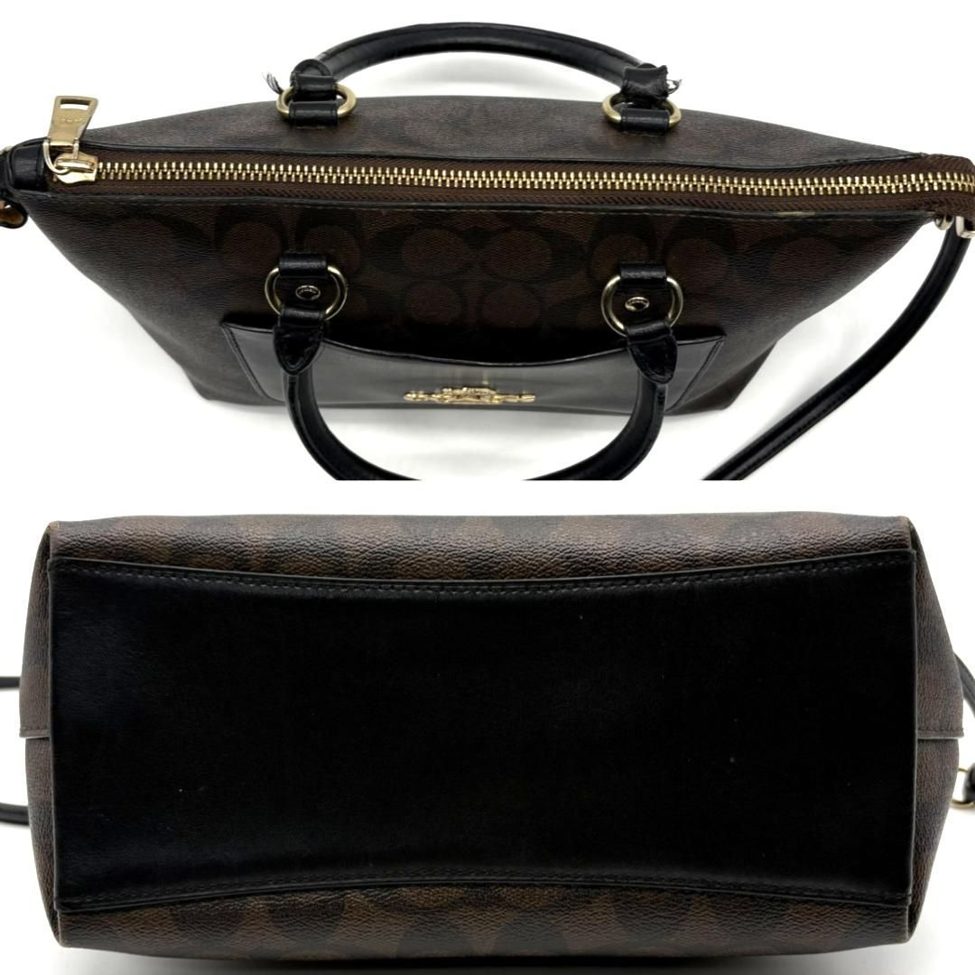 COACH コーチ シグネチャー PVC レザー 2WAYショルダーバッグ トート 
