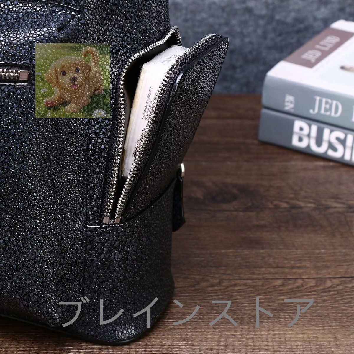 リュックサック メンズリュックサック エイ革 光沢面パールフィッシュ 