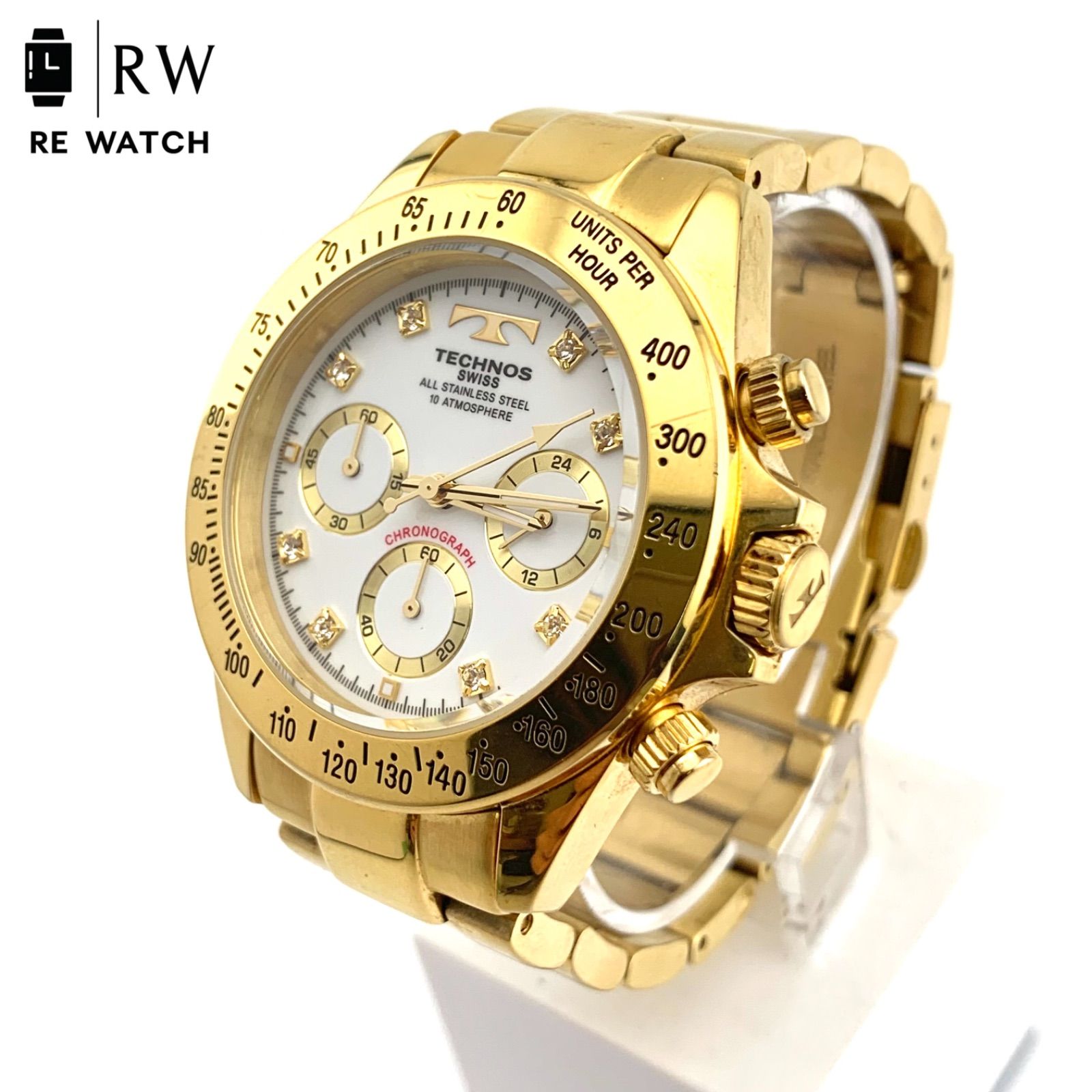 中古】TECHNOS TGM639 クロノグラフ 腕時計 ゴールド - メルカリ