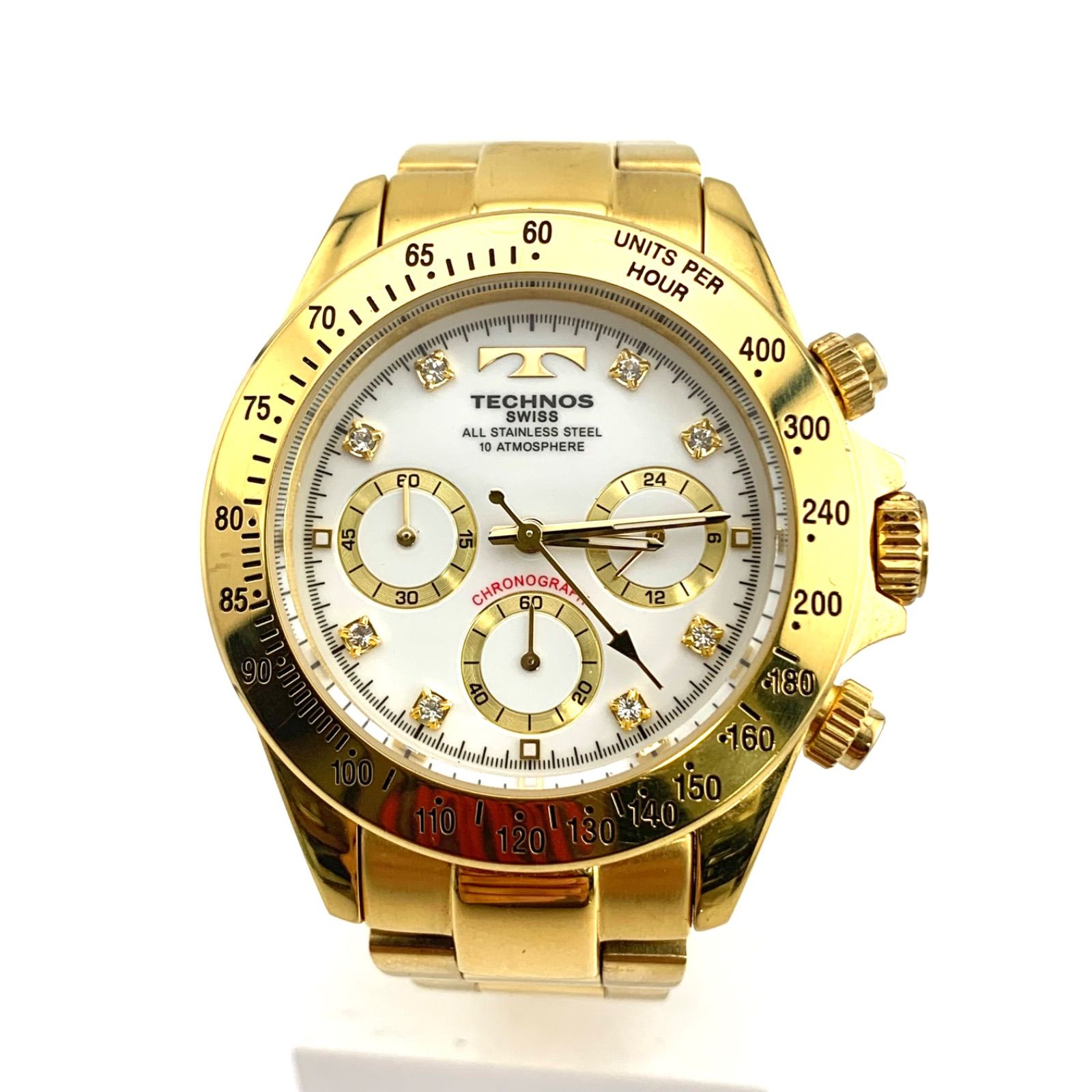 中古】TECHNOS TGM639 クロノグラフ 腕時計 ゴールド - メルカリ