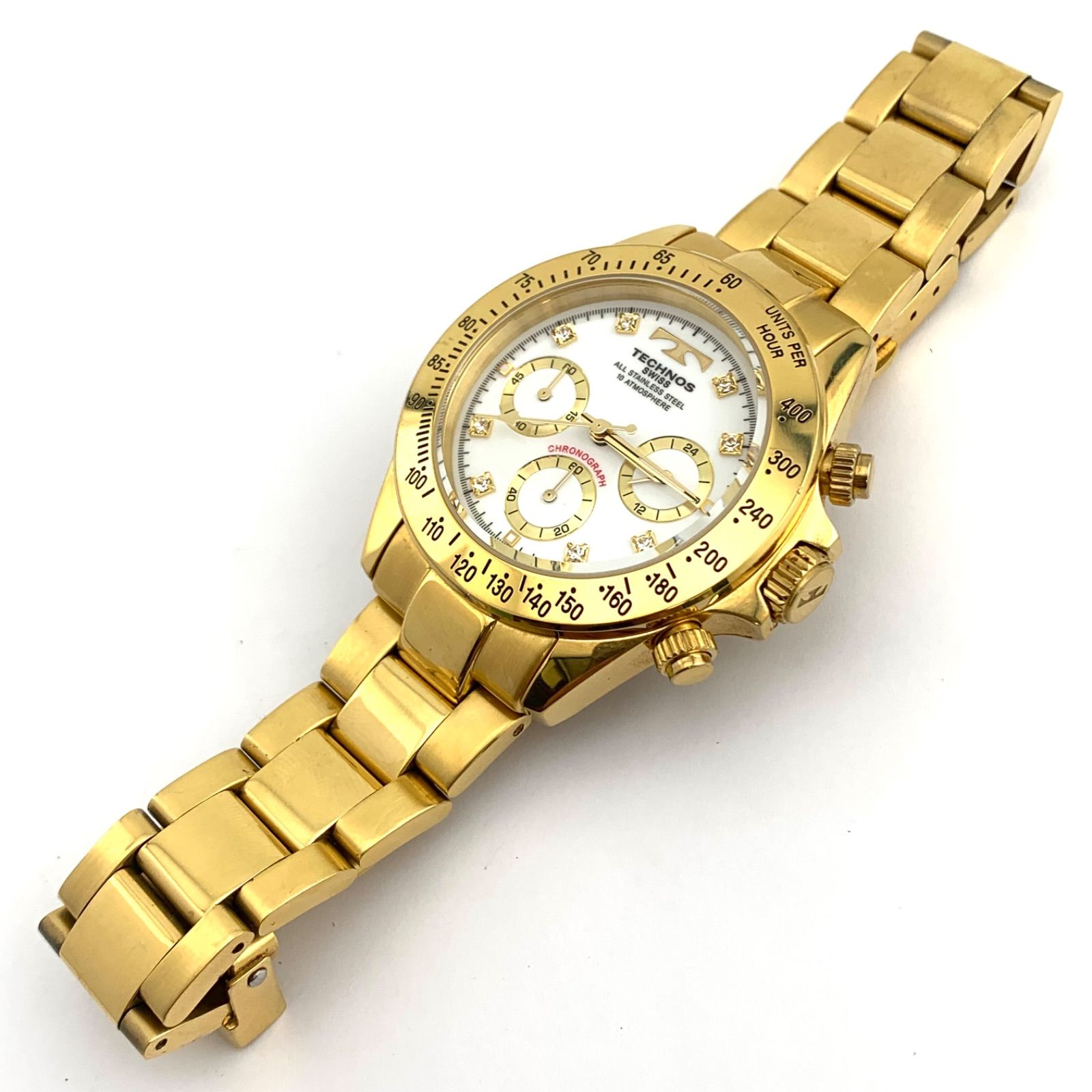 中古】TECHNOS TGM639 クロノグラフ 腕時計 ゴールド - メルカリ