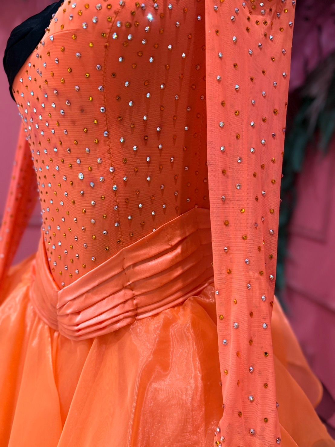 社交ダンス gentil ジャンティ オレンジ×ブラック Mサイズ