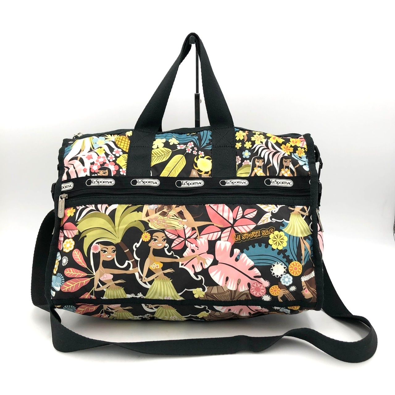 レスポートサック LeSportsac ボストンバッグ 2way ハワイ柄 黒 - メルカリ