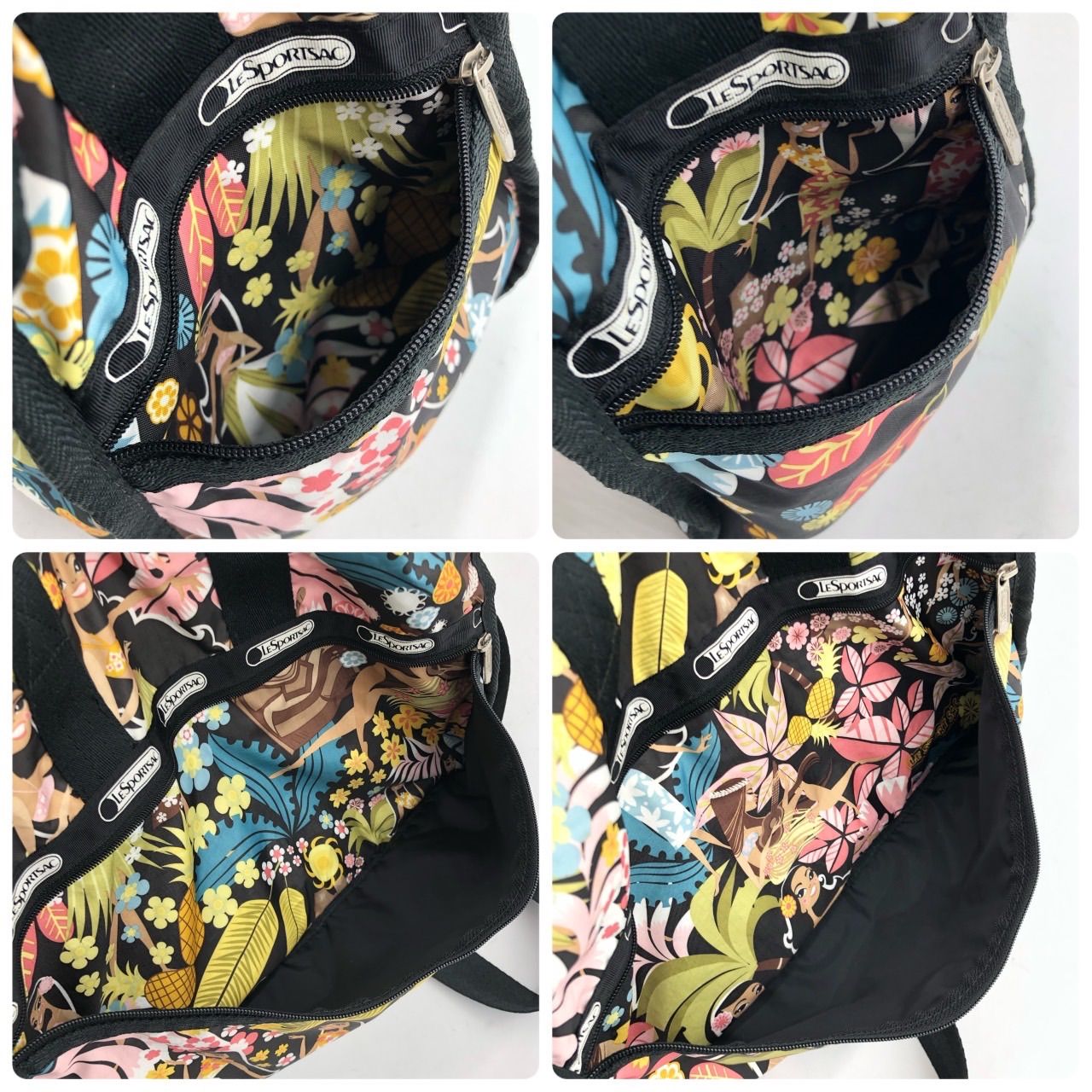 レスポートサック LeSportsac ボストンバッグ 2way ハワイ柄 黒 - メルカリ