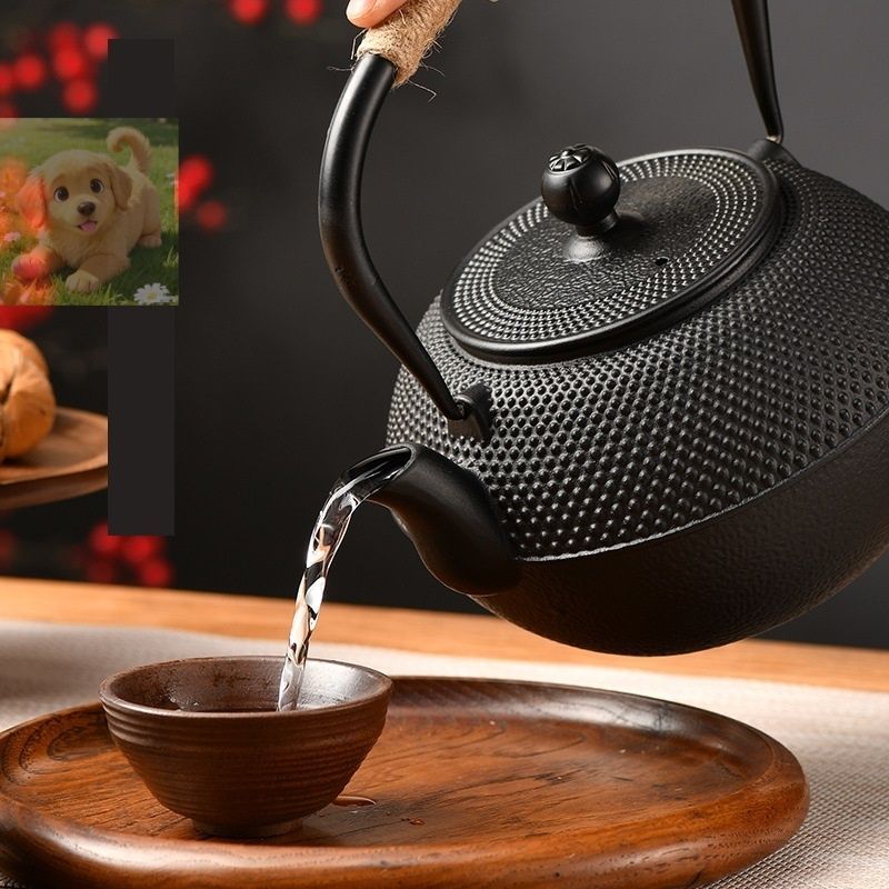 南部鉄器 茶こし付き 急須 鉄瓶 茶壺 水壷 | 鉄分補給 提梁壺 茶道道具