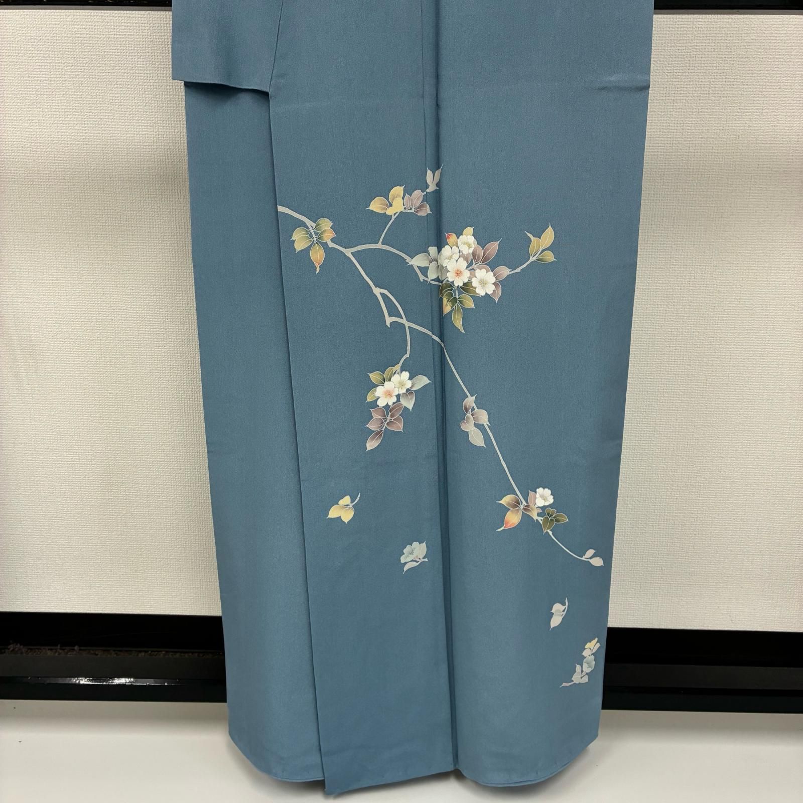 付け下げ 正絹 紋なし 美しい花の染め 袷 着物 KK-3745 【楓】 吉乃一
