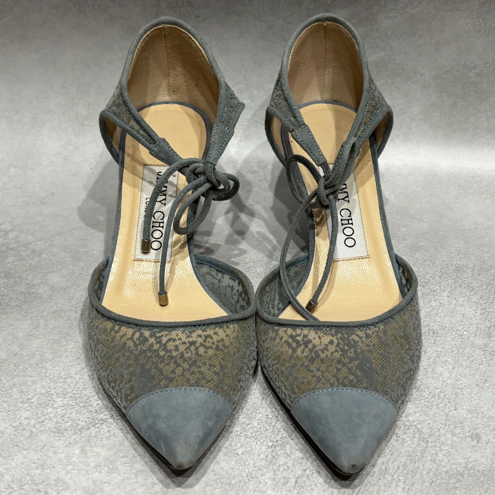 JIMMY CHOO ジミーチュウ パンプス レース チュール ポインテッドトゥ