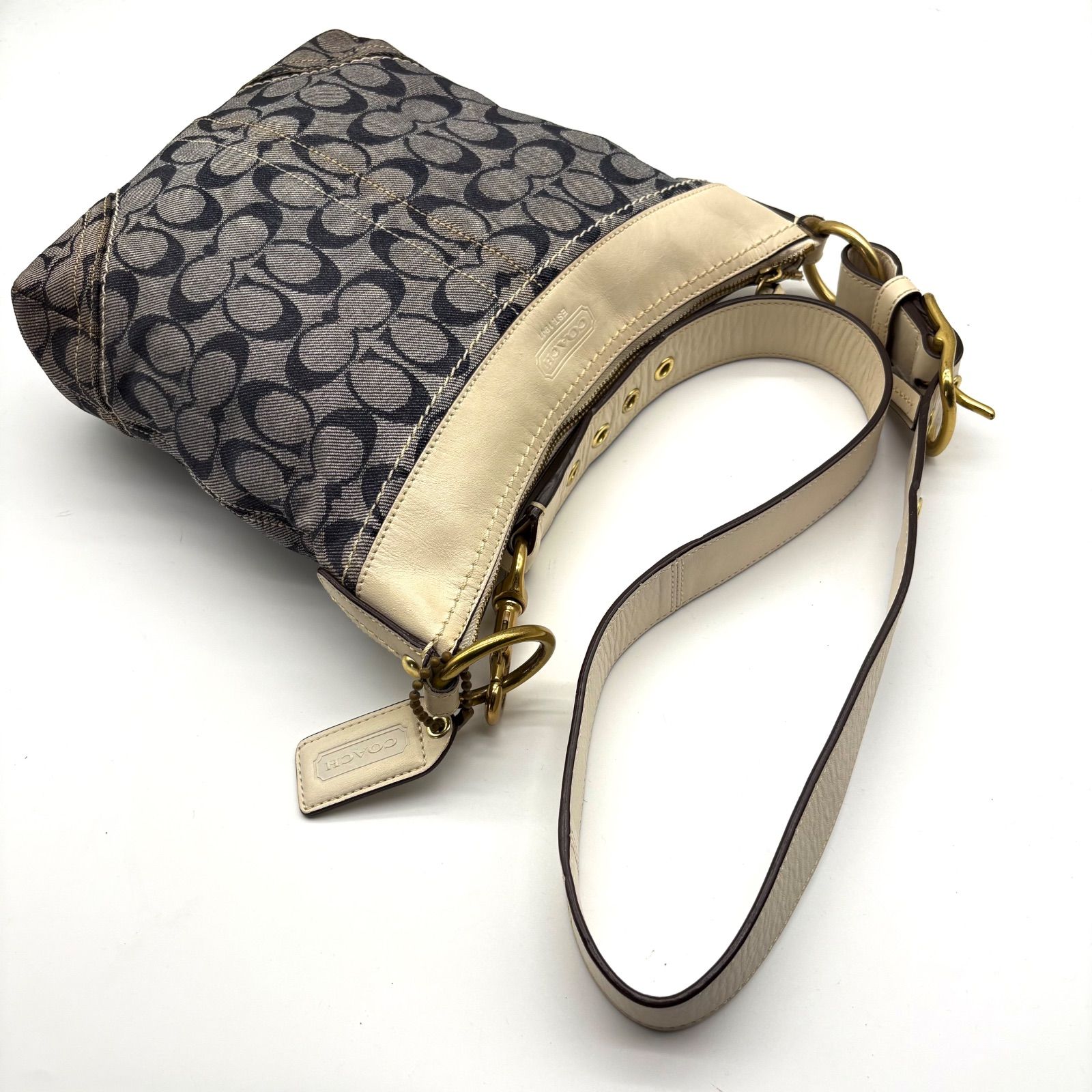 希少】COACH y2k signature denim shoulderbag シグネチャーデニム