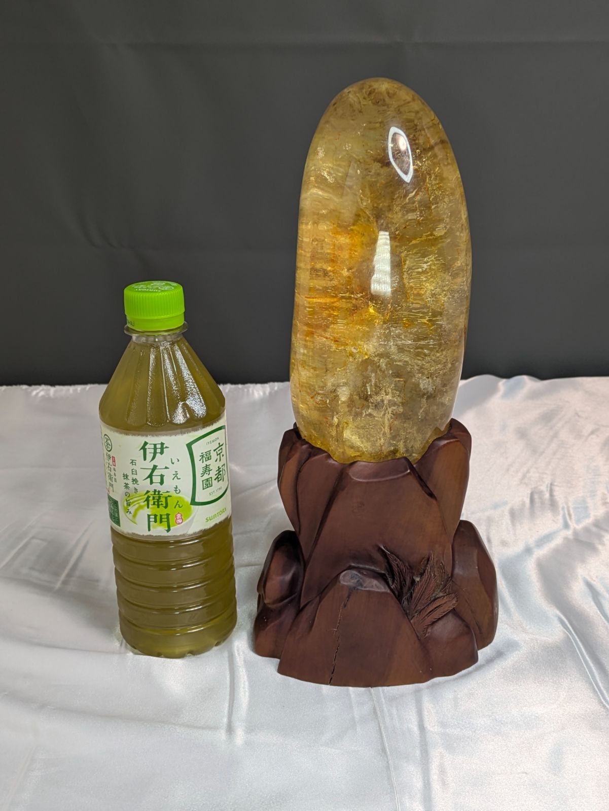 南アフリカ産 ゴールデン水晶 鑑賞石 オブジェ 置物 進和株式会社 保証