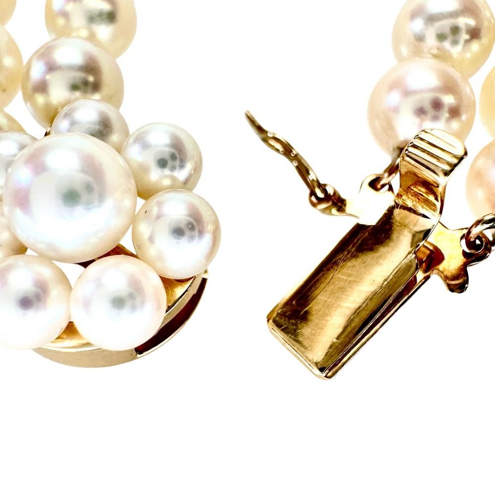 TASAKI/タサキ】2連デザイン アコヤ真珠4～6.5mm ブレスレット K14