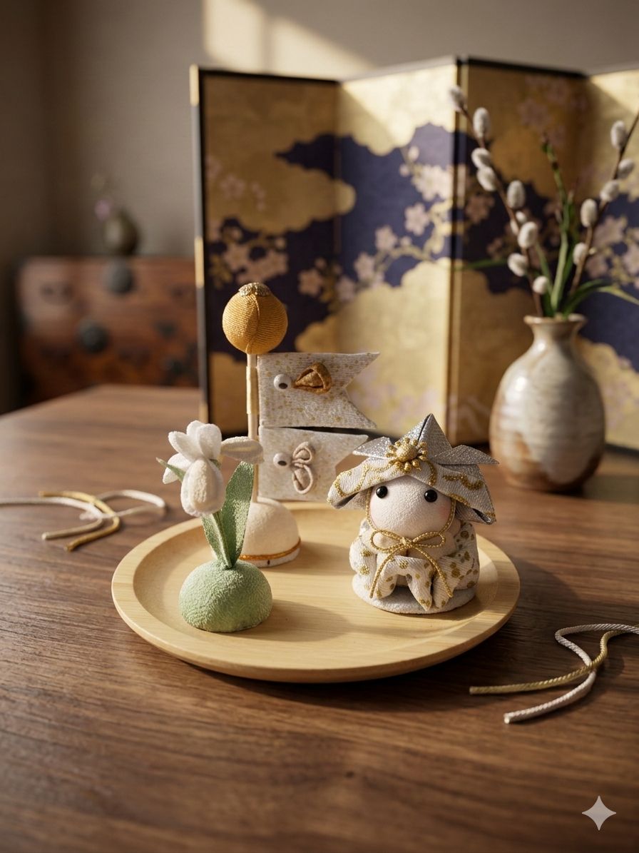 ハンドメイド】ちりめん つまみ細工 五月人形 鯉のぼり 菖蒲 - メルカリ