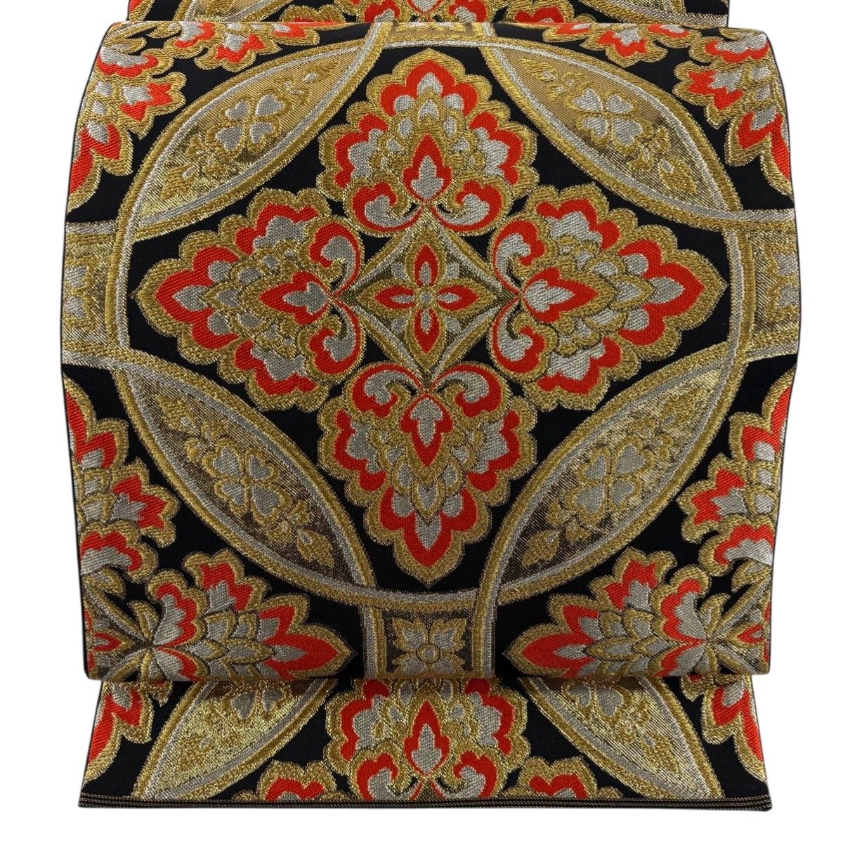 美品 【美品】 袋帯 秀品 川島織物 落款 竹 金銀糸 灰緑 六