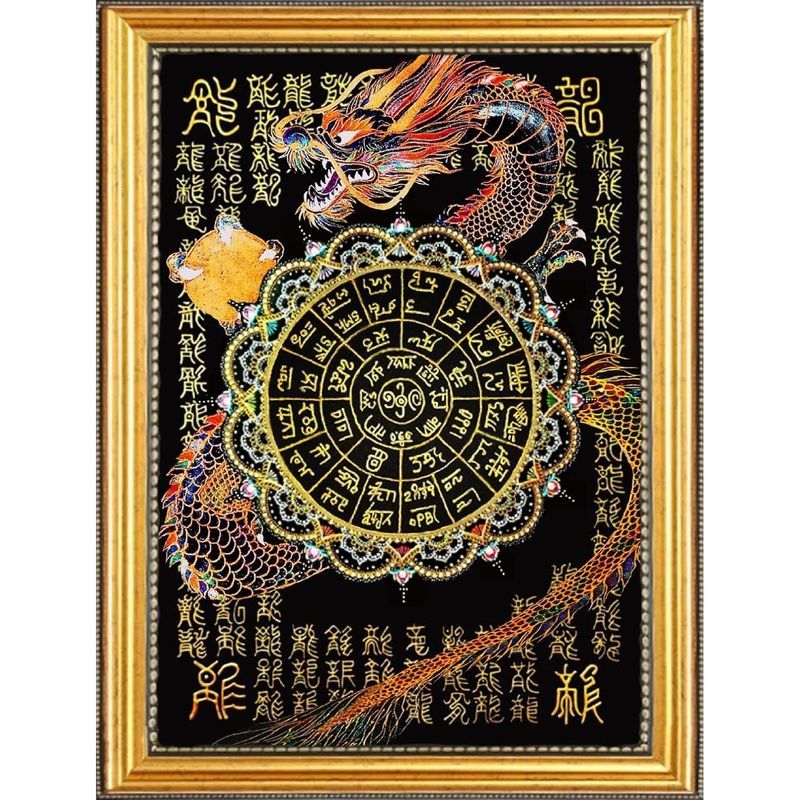 Felizchi 龍体文字 龍神 フトマニ図 神代文字 開運 運気 縁起物 額