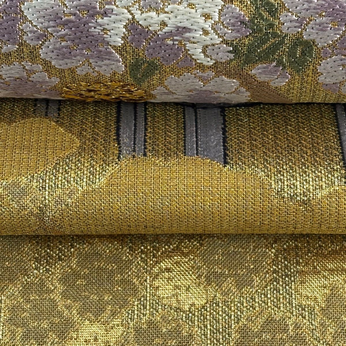 袋帯 逸品 落款 鈴乃屋 桜 清水寺 金銀糸 箔 金色 お太鼓柄 正絹