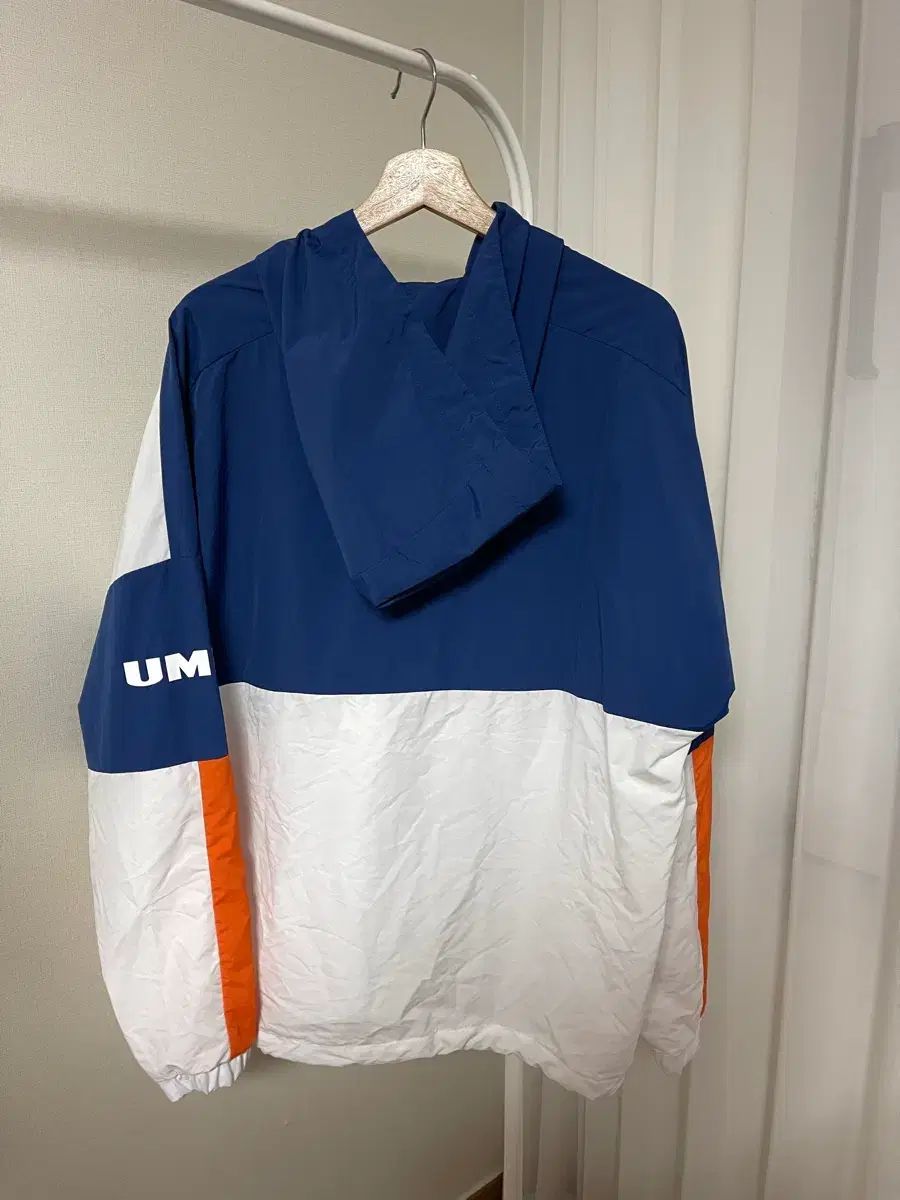 KOREA COLLECTIONCOLOR BLOCK STAND-NECK JACKET アンブロ シグネチャー カラーブロック アノラック ジャケット フード ウインドブレーカー L