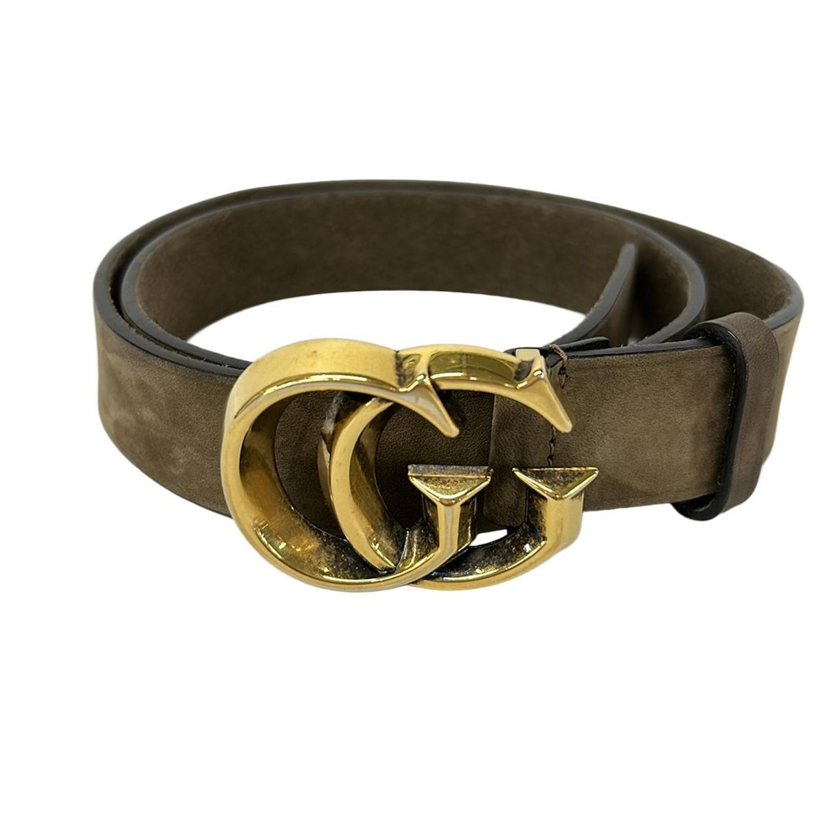 GUCCI(グッチ) ベルト 80・32 - 245894 ダークブラウン×ゴールド