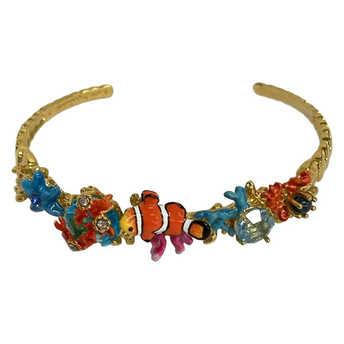 Les Nereides(レネレイド) バングル美品 - ゴールド×ライトブルー