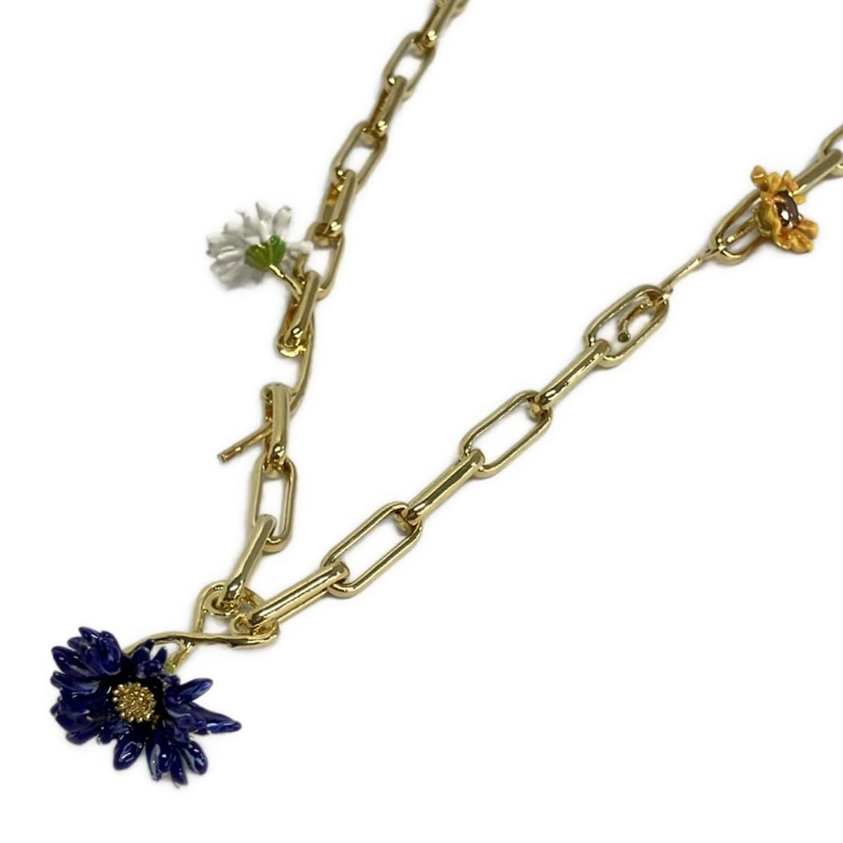Les Nereides(レネレイド) ネックレス美品 - ゴールド×ネイビー×マルチ 