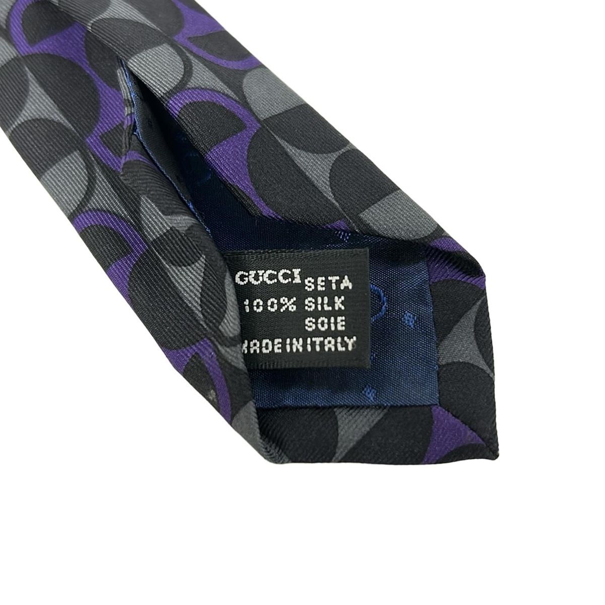 GUCCI(グッチ) ネクタイ メンズ - パープル×黒×ライトグレー - メルカリ