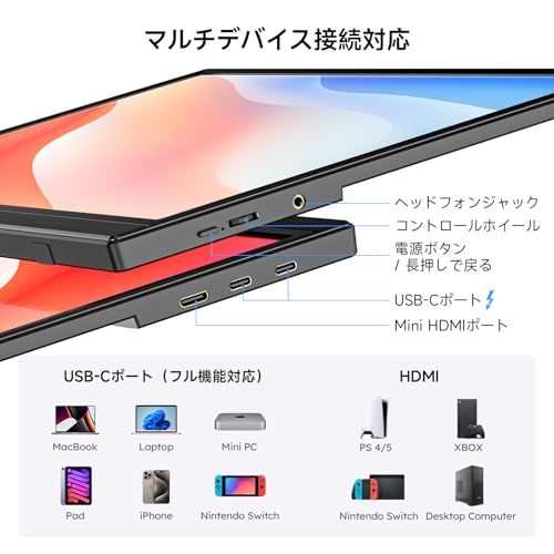2026モデル】モバイルモニター Omiodo 15.6インチ ポータブルモニター