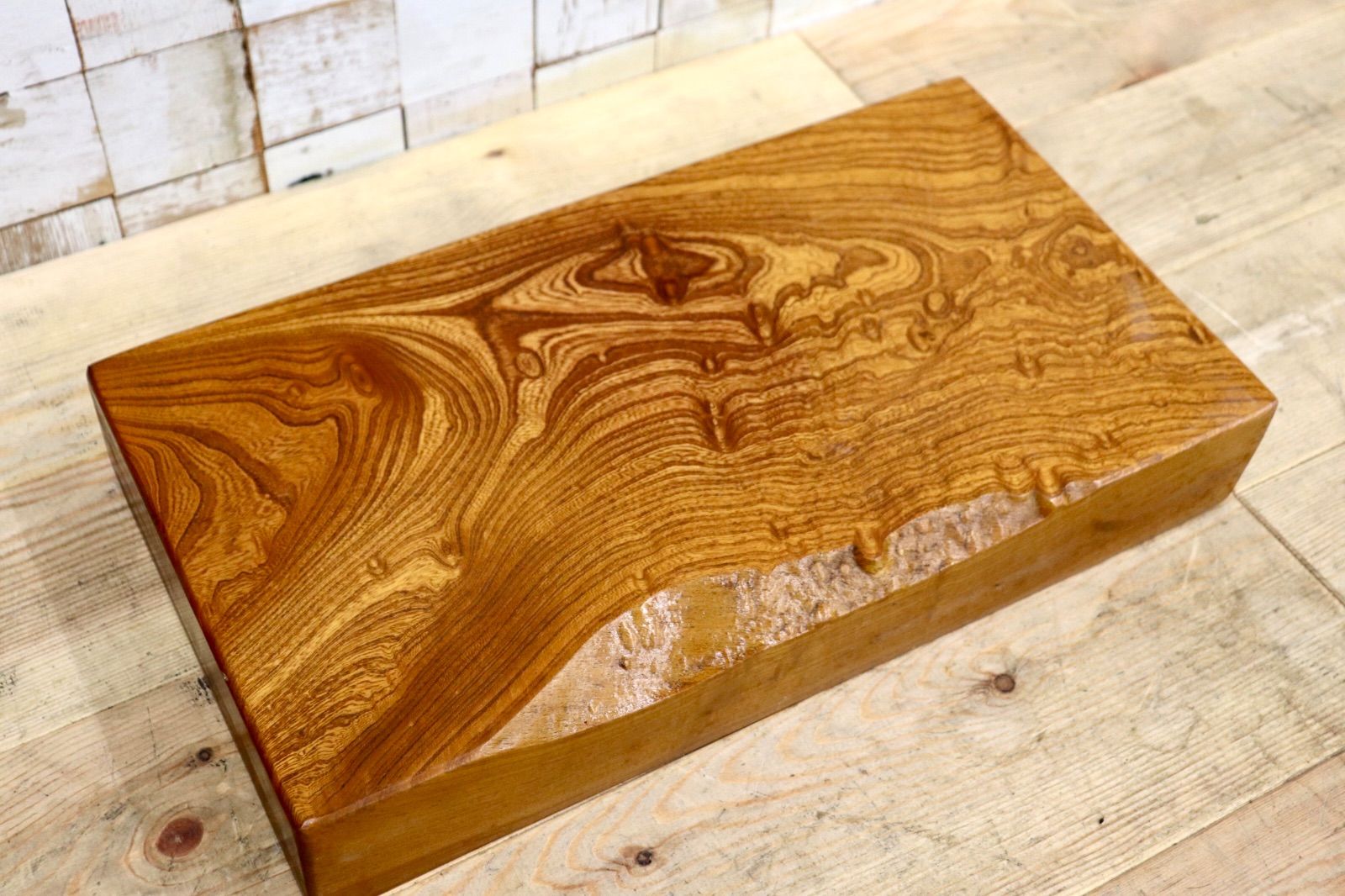 GMIH475D〇天然木 一枚板 花台 無垢材 耳付き 飾り台 盆栽台 置物台