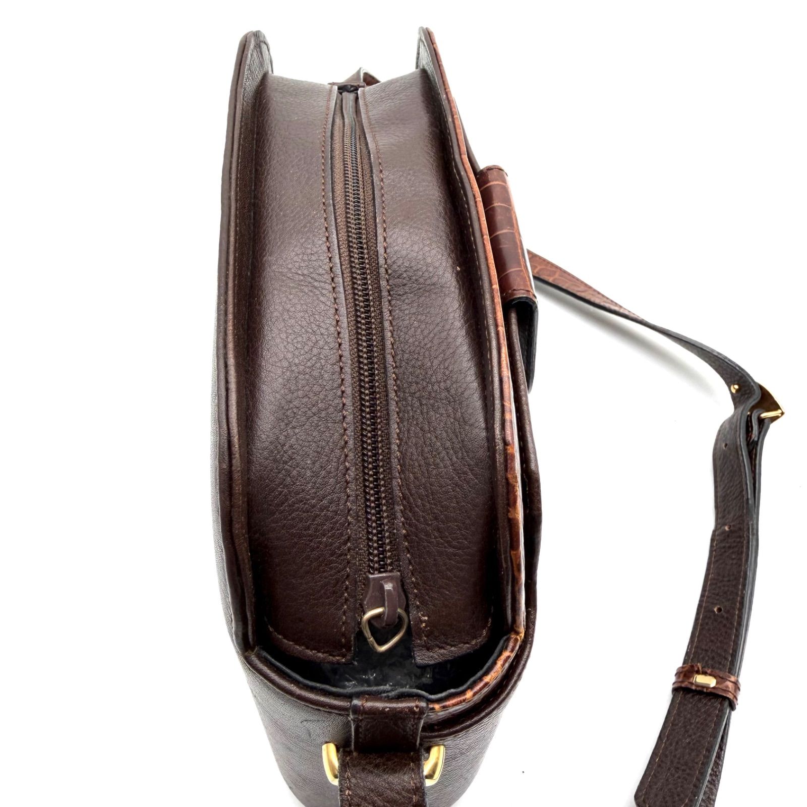 BALLY バリー ショルダーバッグ クロコ ブラウン 型押し 斜め掛け 