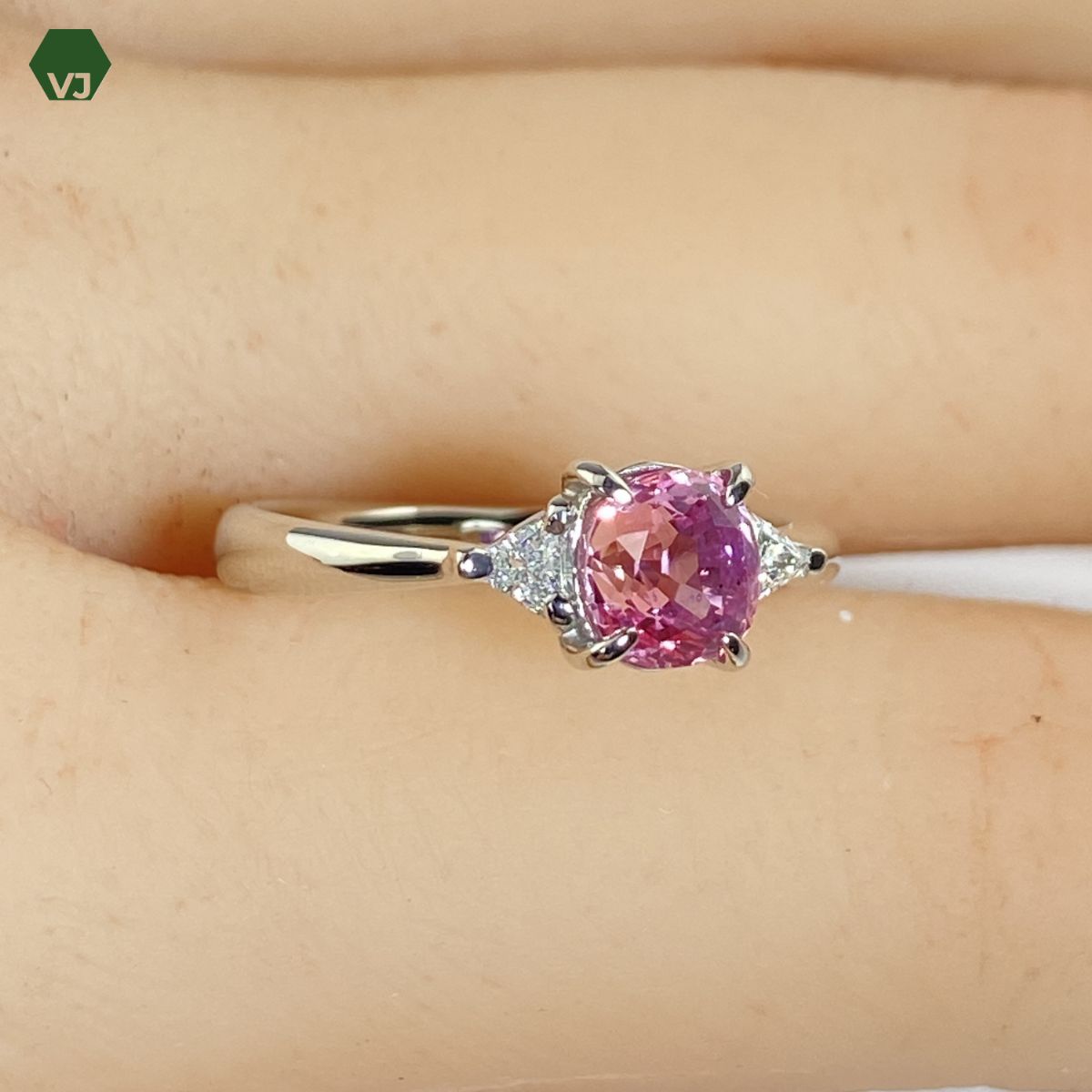 33-07】ファンシーカラーサファイア ダイヤモンド リング 1.312ct D0 