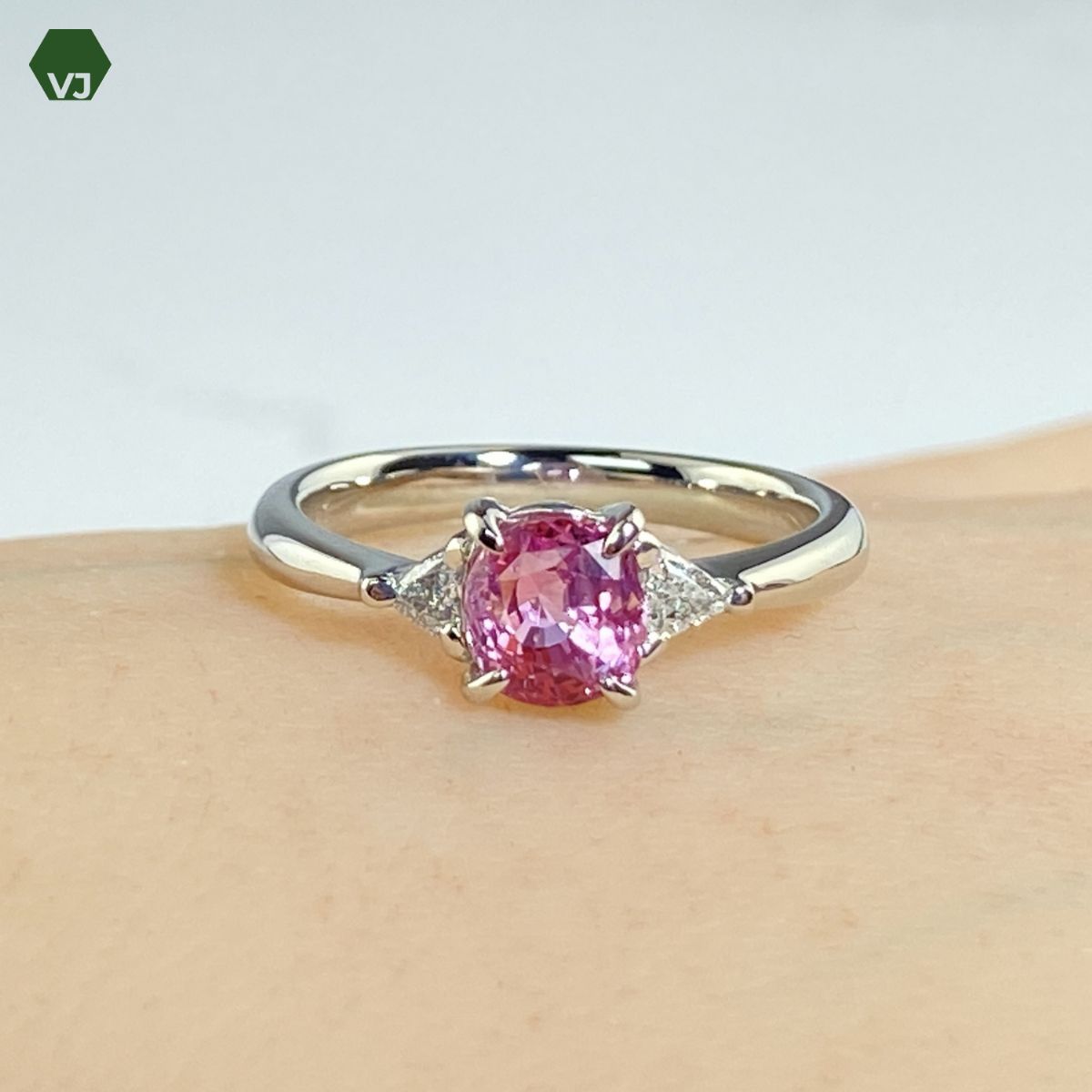 33-07】ファンシーカラーサファイア ダイヤモンド リング 1.312ct D0 