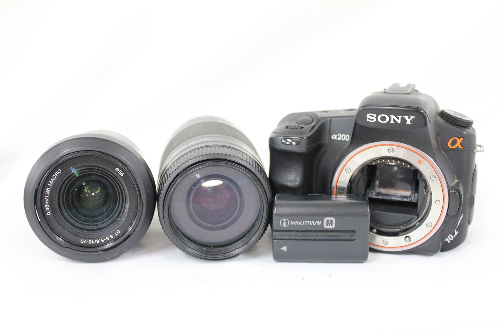 返品保証】 ソニー SONY α DSLR-A200 75-300mm F4.5-5.6 18-70mm F3.5 