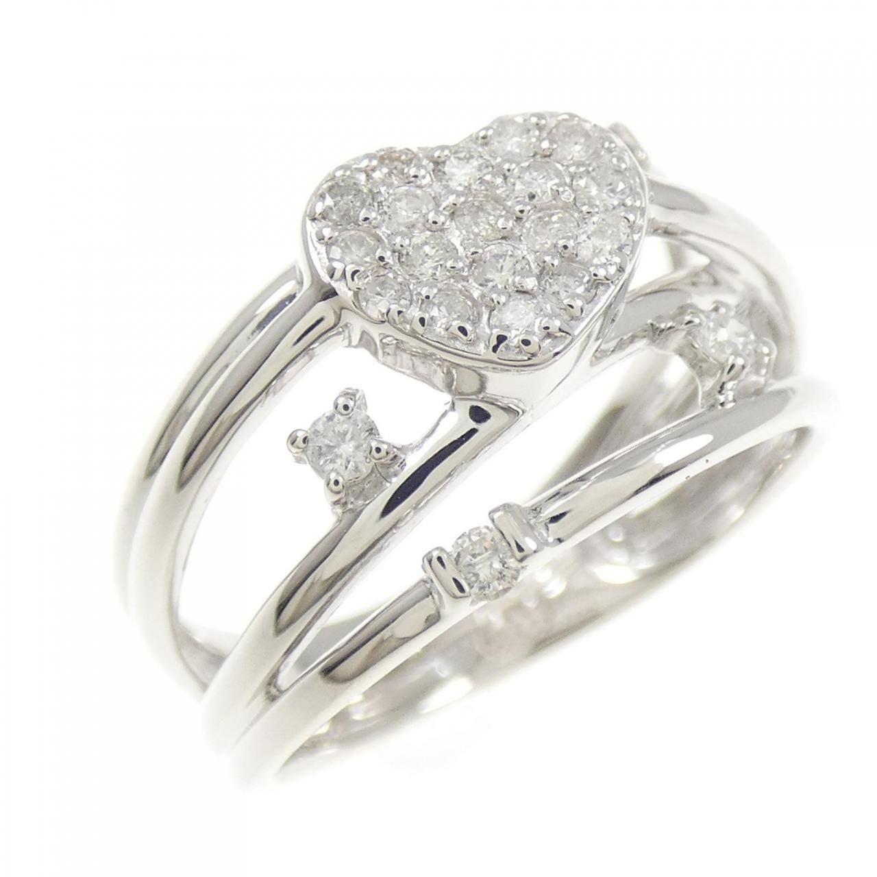 K14WG ハート ダイヤモンド リング 0.19CT - メルカリ