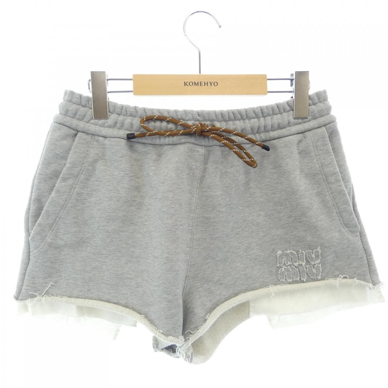 ミュウミュウ MIU MIU コットンフリースショートパンツ MIU MIU ロゴ
