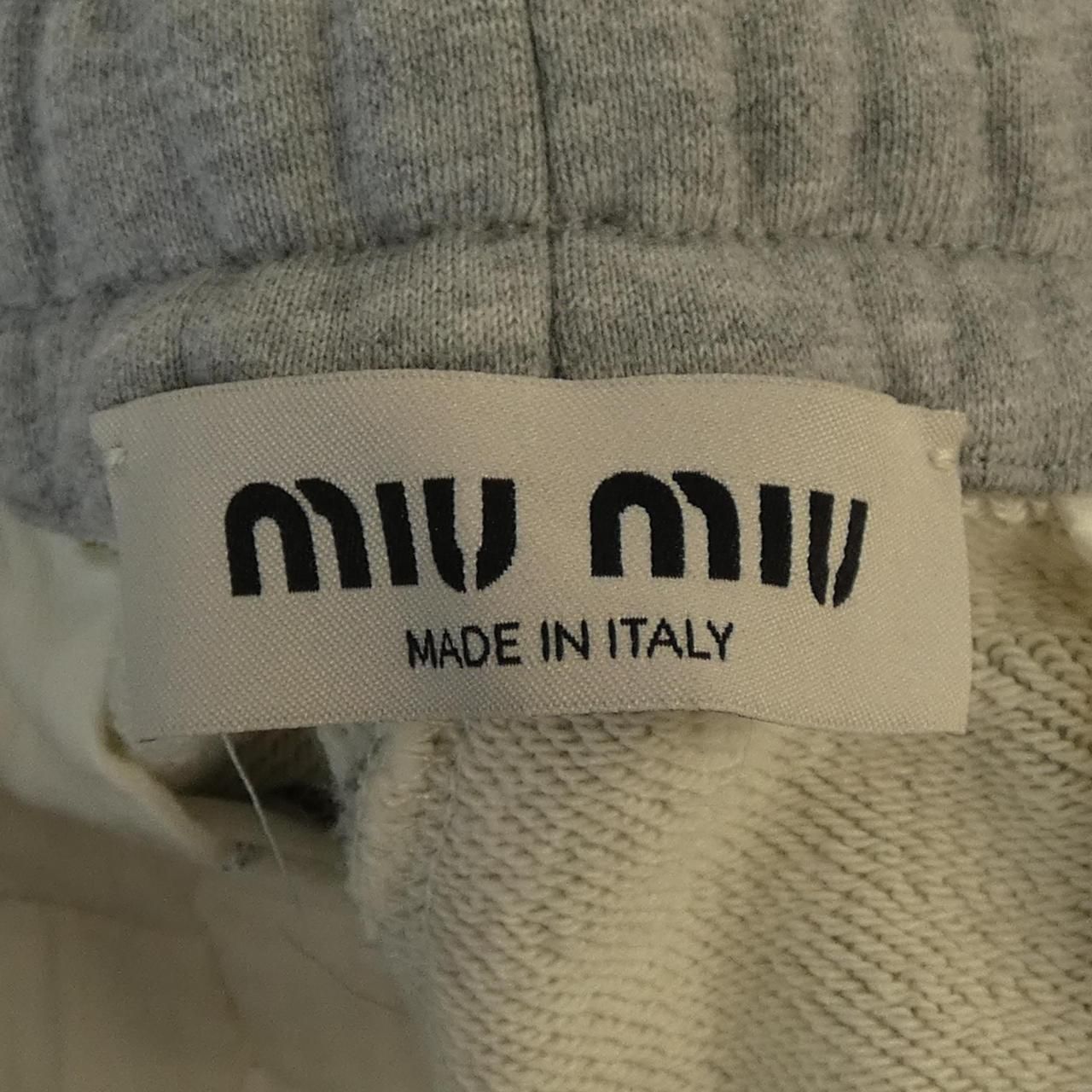 ミュウミュウ MIU MIU コットンフリースショートパンツ MIU MIU ロゴ