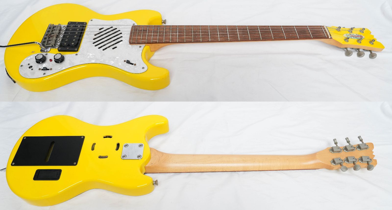 ☆MarineRider☆モズライトシェイプ YELLOW アンプ内蔵 ミニギター