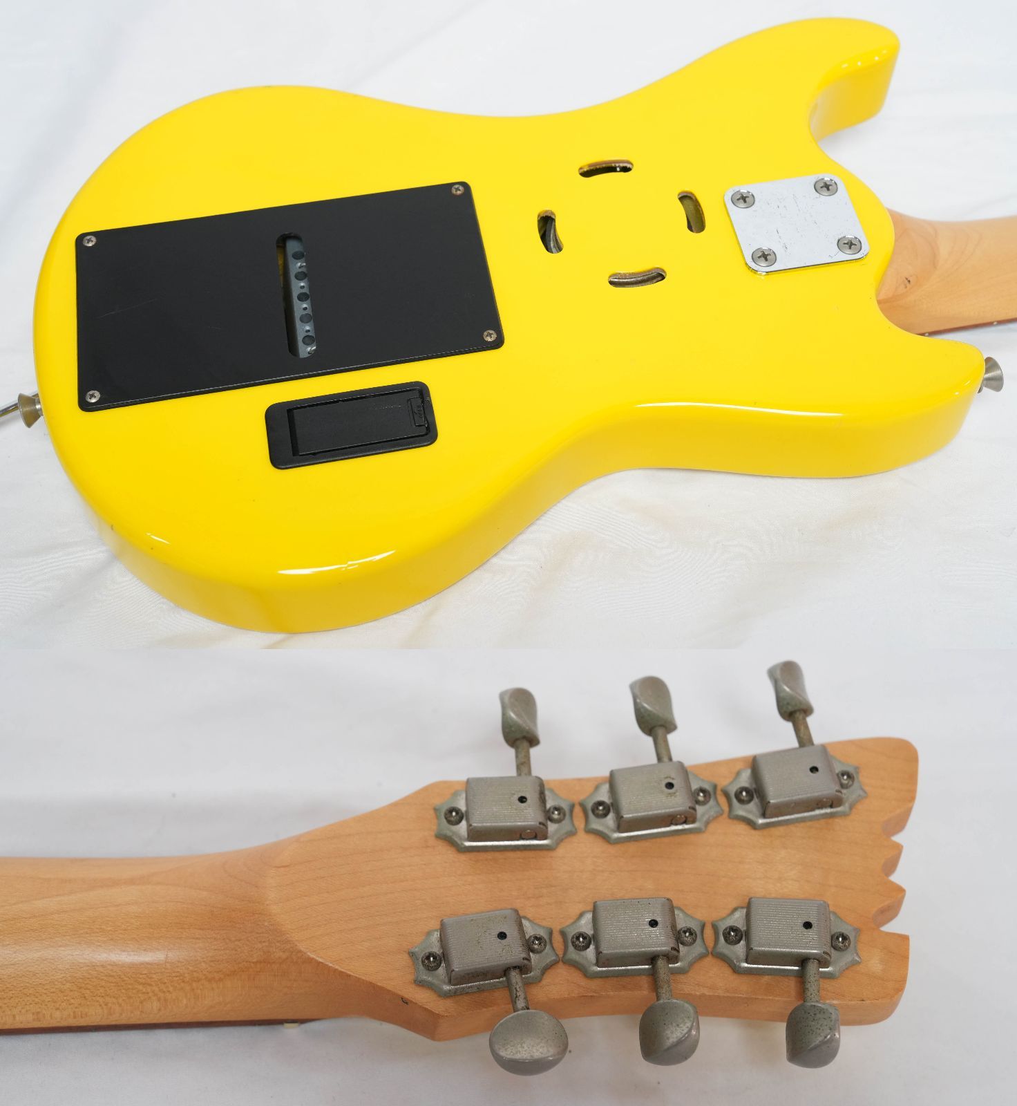 ☆MarineRider☆モズライトシェイプ YELLOW アンプ内蔵 ミニギター