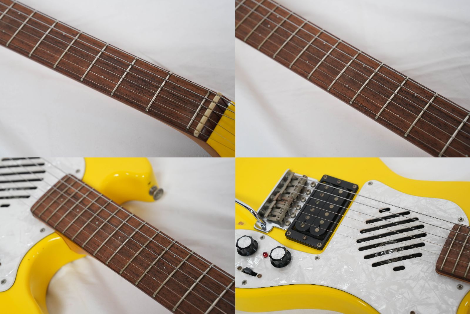 ☆MarineRider☆モズライトシェイプ YELLOW アンプ内蔵 ミニギター