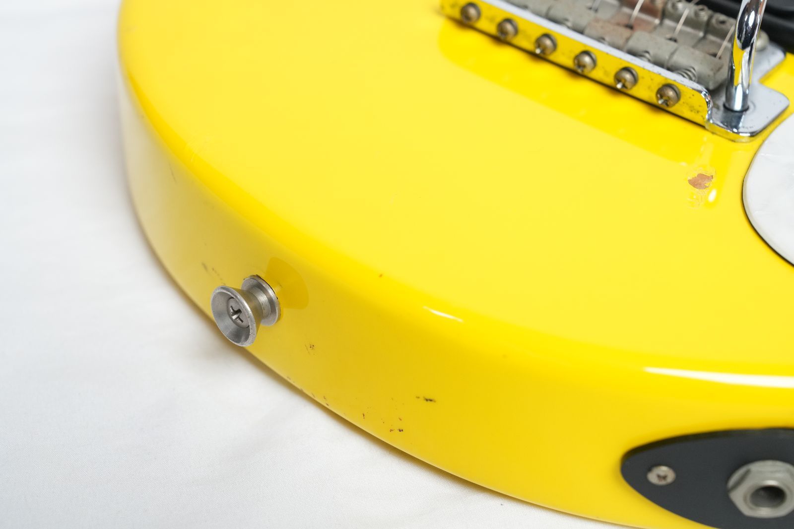 ☆MarineRider☆モズライトシェイプ YELLOW アンプ内蔵 ミニギター