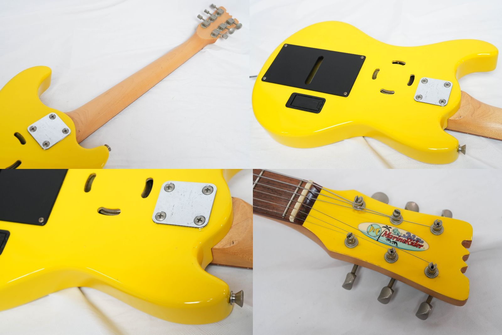 ☆MarineRider☆モズライトシェイプ YELLOW アンプ内蔵 ミニギター