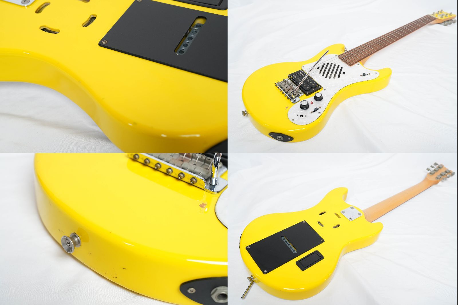 ☆MarineRider☆モズライトシェイプ YELLOW アンプ内蔵 ミニギター