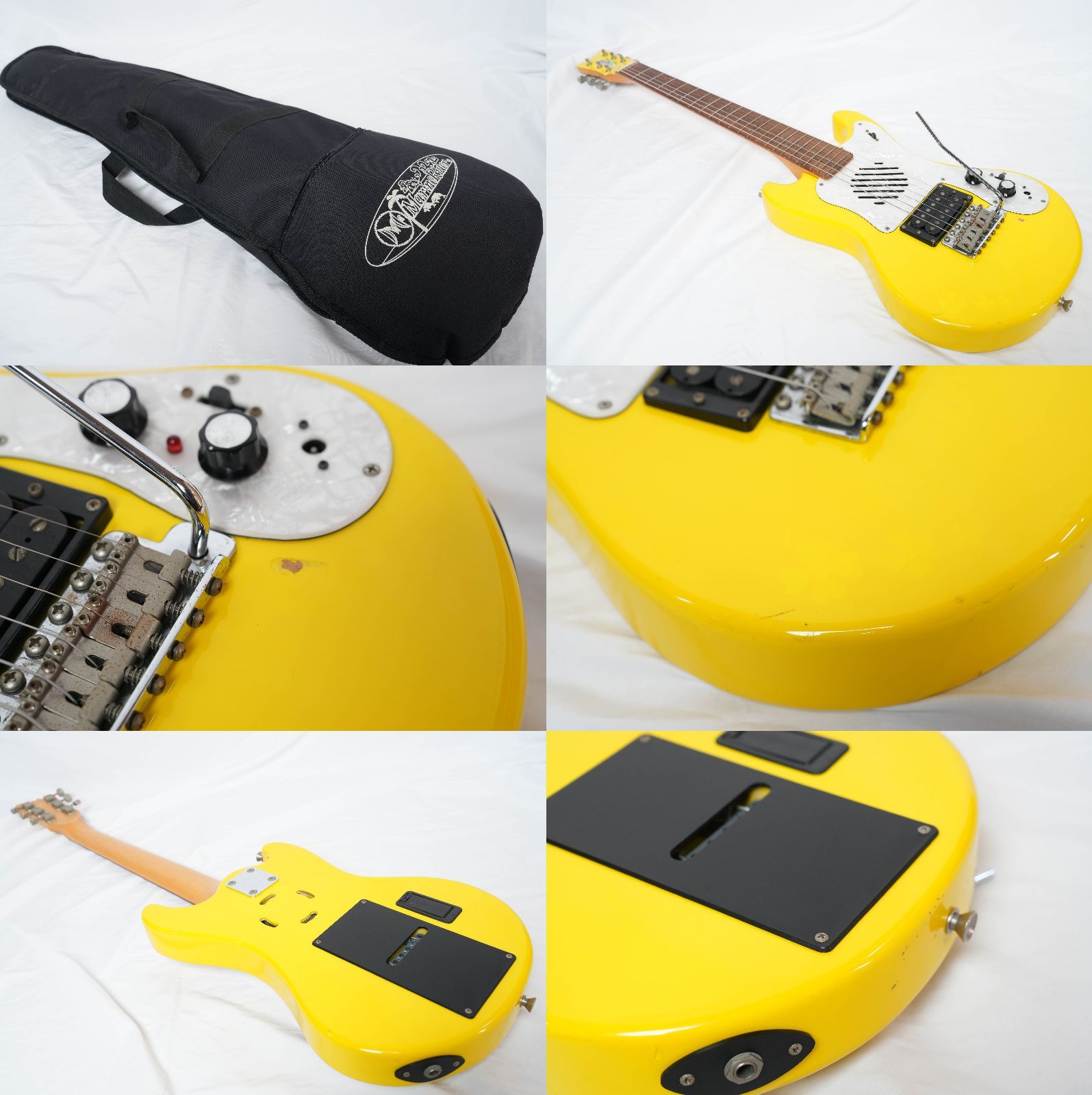 ☆MarineRider☆モズライトシェイプ YELLOW アンプ内蔵 ミニギター